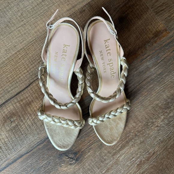 KATE SPADE NEW YORK Saffron Gold Heeled Sandals - Picture 3 of 11